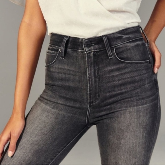 Abercrombie High Rise Super Skinny Gray Black Jean 8R /29 - Picture 3 of 10